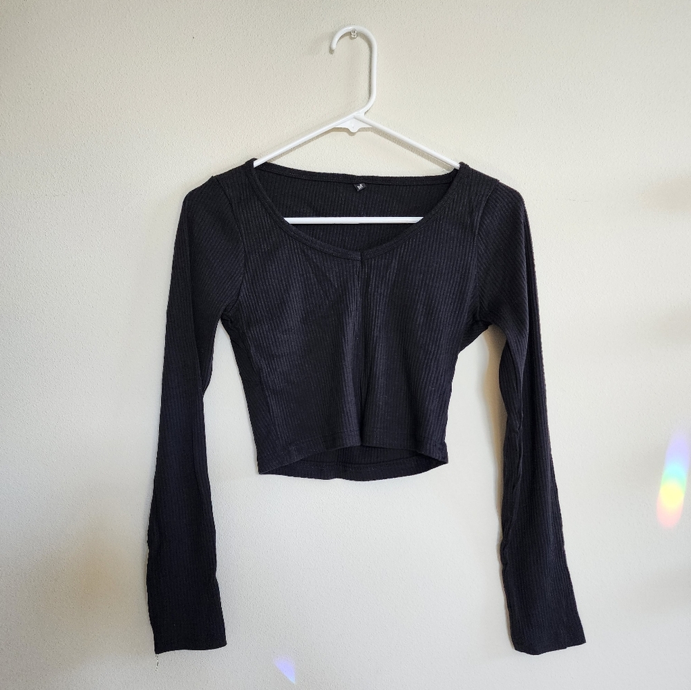 NWOT Black Crop Top Saree Blouse